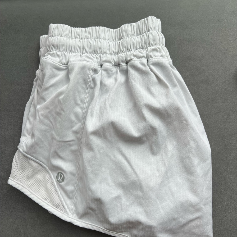 White LuluLemon Hotty Hot shorts